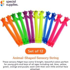 img 3 attached to 🎉 Fun and Tactile Special Supplies Kid’s Sensory Toys Fidget Strings with Cute Animal Faces, Set of 12