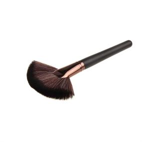 img 1 attached to 💨 HUIFEN Large Fan Makeup Brush - Portable Slim Pro Tool for Highlight and Bronzer, 2pcs Set - Soft Cosmetic Contour Brush for Flawless Cheekbones