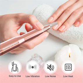 img 2 attached to 💅 MelodySusie Gold Electric Nail Drill Machine 11 in 1 Kit - Portable Electric File Efile, Acrylic Gel Nails Manicure Pedicure Tool with Drill Bits, Sanding Bands, Dust Brush Included