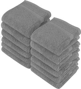 img 4 attached to 🛀 Utopia Towels - Premium Quality Luxury Washcloths Set in Grey - Pack of 12, 12 x 12 inches, 700 GSM 100% Cotton Flannel Face Cloths with Soft Feel, High Absorbency, and Fingertip Towels