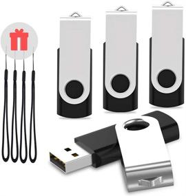 img 4 attached to 📦 JOIOT USB Flash Drive 16GB 4 Pack - Reliable USB 2.0 Memory Stick Thumb Drive with Swivel Design for Black Date Storage
