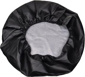 img 3 attached to 🔘 BCP 31-33 inch Black PU Leather Spare Tire Cover