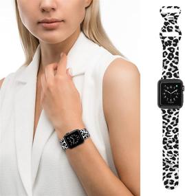 img 3 attached to 👩 Стильный спортивный ремешок для Apple Watch Bands 38 мм 40 мм 42 мм 44 мм - Совместим с Леди Женщинами Девушками, Милый силиконовый заменяемый ремешок для iWatch SE 6 5 4 3 2 1