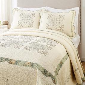 img 3 attached to Vintage Green and Ivory Queen Bedspread by Mary Janes Farm - A Timeless Treasure