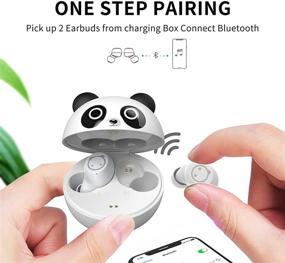 img 1 attached to 🐼 Panda Touch Control Wireless Earbuds with Charging Case - 36H Playtime, Bluetooth Earphones for iPhone and Android, Earbuds with Microphone, In-Ear Headphone for Kids and Adults - Great Gift Option