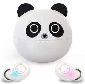 img 4 attached to 🐼 Panda Touch Control Wireless Earbuds with Charging Case - 36H Playtime, Bluetooth Earphones for iPhone and Android, Earbuds with Microphone, In-Ear Headphone for Kids and Adults - Great Gift Option