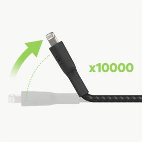 img 2 attached to 🔌 Belkin CAA002bt1MBK iPhone Charging Cable - Braided Lightning Cable (Tested to Withstand 1000+ Bends) Lightning to USB Cable (3ft/1m, Black)