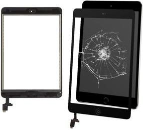 img 1 attached to 📱 iPad Mini 1 2 Digitizer Replacement - Touch Screen Repair Assembly for A1432 A1454 A1455 A1489 A1490 A1491 with Home Button, IC Chip, Pre-Installed Adhesive, and Pry Toolkits