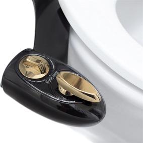 img 4 attached to 🚽 BossBidet Bold - Toilet Bidet Attachment, Quick 1.3 Second Cleansing. Stylish Design, Non-Electric Mechanical Sprayer for Toilet, Dual Nozzle, Feminine Wash, Self Cleaning. Black Gold Finish