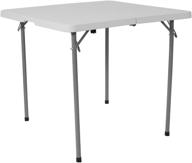 🪑 portable 2.79-foot square folding table - flash furniture granite white plastic with carrying handle logo