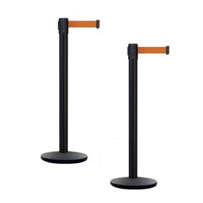 img 4 attached to CCW Set Of 2 Retractable Belt Barrier Stanchion Occupational Health & Safety Products