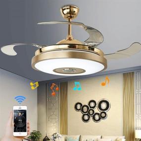 img 4 attached to 🔊 Enhance Your Living Room with MoreChange 42” Modern Smart Bluetooth Ceiling Fans: Lights, Music, and Remote Control in Rose Gold