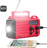 📻 solar hand crank portable noaa weather alert radio - 5-way powered am/fm/sw emergency radio for household and outdoor use, 5000mah battery power bank usb charger, led flashlight and camping lantern, sos alarm and compass logo