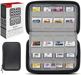 img 4 attached to 🎮 64-Game Card Holder Storage Case for Nintendo 3DS, 2DS, and DS Game Cartridges - Black