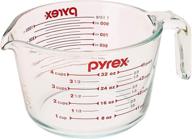 📏 pyrex measuring cup 4 cup (32 oz) - clear glass with red markings logo