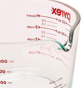 img 1 attached to 📏 Pyrex Measuring Cup 4 Cup (32 Oz) - Clear Glass with Red Markings