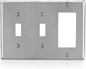 img 3 attached to 🔌 Leviton 84421-40 Stainless Steel 3-Gang Wallplate: 2-Toggle Decora/GFCI Device Combination