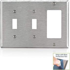 img 2 attached to 🔌 Leviton 84421-40 Stainless Steel 3-Gang Wallplate: 2-Toggle Decora/GFCI Device Combination