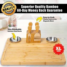 img 2 attached to 🧀 Bamboo Cheese Board Set with Knife - Ideal Housewarming Gift