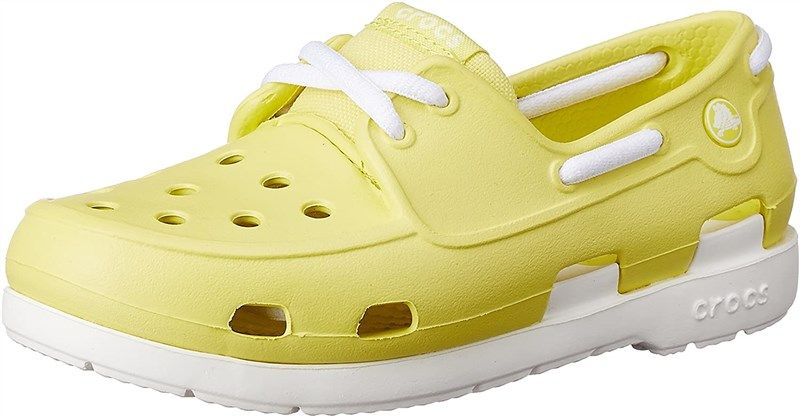 crocs beach shoes chartreuse toddlerロゴ