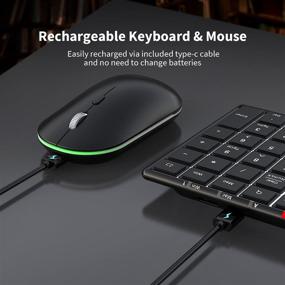 img 1 attached to 💻 Набор клавиатуры и мыши с подсветкой для Mac и Windows с возможностью зарядки - Черный