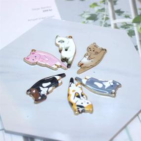 img 1 attached to 🐱 30-Piece Mixed Color Animal Cute Cat Enamel Pendant Set – DIY Necklace, Bracelet, Earring, Keychain, and Mobile Phone Case Decoration – Handicrafts Alloy Accessories (Color: A)