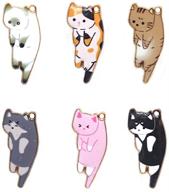 🐱 30-piece mixed color animal cute cat enamel pendant set – diy necklace, bracelet, earring, keychain, and mobile phone case decoration – handicrafts alloy accessories (color: a) logo