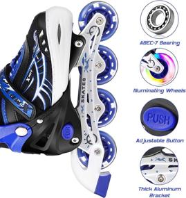 img 2 attached to 🛼 ANCHEER Adjustable Inline Skates with Light-Up Blades for Girls, Boys, Kids, Adults, and Women - Roller Skates for Children, Teens, Toddlers - Indoor/Outdoor In-Line Skating