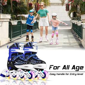 img 3 attached to 🛼 ANCHEER Adjustable Inline Skates with Light-Up Blades for Girls, Boys, Kids, Adults, and Women - Roller Skates for Children, Teens, Toddlers - Indoor/Outdoor In-Line Skating