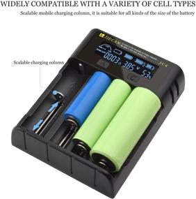 img 2 attached to 🔋 JIECAN LCD Universal Battery Charger: 4 Bay, USB Port, Smart Fast Charging for AA AAA Rechargeable Batteries