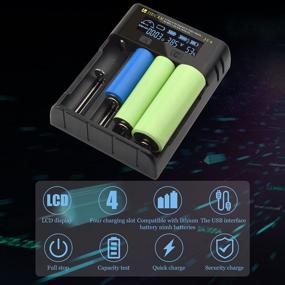 img 3 attached to 🔋 JIECAN LCD Универсальное зарядное устройство для аккумуляторов: 4 слота, порт USB, интеллектуальная быстрая зарядка для перезаряжаемых батареек AA AAA