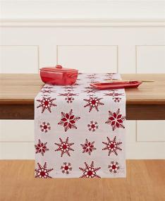 img 4 attached to ❄️ Elevate Your Winter Décor with Solino Home Snow Table Runner"