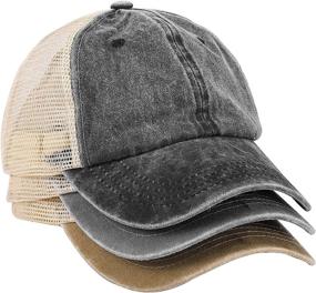 img 4 attached to 🧢 MEINICY 3 Pack Washed Plain Baseball Cap: Retro Adjustable Dad Hats for Men/Women, Unstructured Cotton - Perfect Gift!