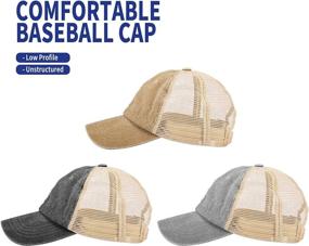 img 2 attached to 🧢 MEINICY 3 Pack Washed Plain Baseball Cap: Retro Adjustable Dad Hats for Men/Women, Unstructured Cotton - Perfect Gift!