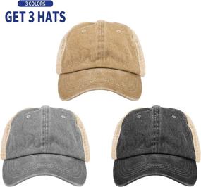 img 3 attached to 🧢 MEINICY 3 Pack Washed Plain Baseball Cap: Retro Adjustable Dad Hats for Men/Women, Unstructured Cotton - Perfect Gift!