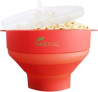 collapsible popcorn bowl with lid and handles - silicone microwave popcorn popper for home microwave popcorn makers логотип