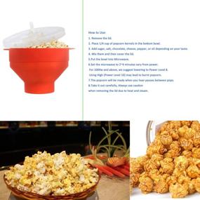 img 2 attached to Collapsible Popcorn Bowl with Lid and Handles - Silicone Microwave Popcorn Popper for Home Microwave Popcorn Makers