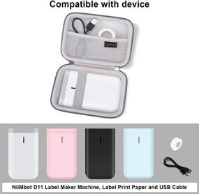 img 3 attached to 🔖 Canboc Label Maker Case for NiiMbot D11 2021: Portable Wireless Connection Label Printer with Mesh Bag, Ideal for Home, Office, Organization - Grey
