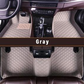 img 4 attached to 🚗 Premium Full Coverage Leather Car Floor Mats for BMW 3 Series GT F34 320i 330i 340i 328i 335i 2013-2019 - All-Weather Front and Rear Floor Protection