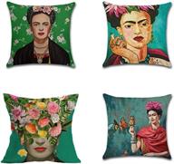 🎨 decorate your space with gircat's frida kahlo self-portrait pillow case - set of 4 logo