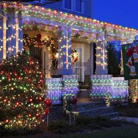 img 2 attached to 🎄 DDMY Christmas Decorations: Outdoor Twinkle Multi Color Fairy String Curtain Lights - 416 LEDs, 34 FT, 8 Modes - Waterproof & Perfect for Christmas Decor, Window, Wedding, Party, Yard, Garden Indoor