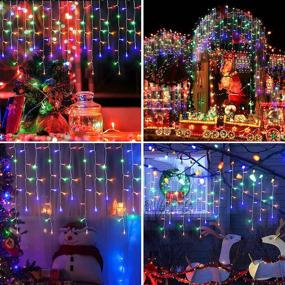 img 1 attached to 🎄 DDMY Christmas Decorations: Outdoor Twinkle Multi Color Fairy String Curtain Lights - 416 LEDs, 34 FT, 8 Modes - Waterproof & Perfect for Christmas Decor, Window, Wedding, Party, Yard, Garden Indoor