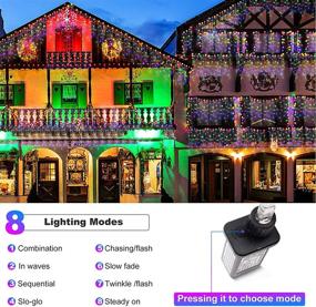 img 3 attached to 🎄 DDMY Christmas Decorations: Outdoor Twinkle Multi Color Fairy String Curtain Lights - 416 LEDs, 34 FT, 8 Modes - Waterproof & Perfect for Christmas Decor, Window, Wedding, Party, Yard, Garden Indoor