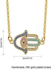 img 1 attached to KDIZI Hamsa Necklace Plated Inches