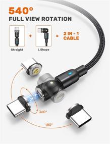 img 2 attached to AUFU Magnetic Charging Cable (2Pack-3.3ft/6.6 ft), 3A Fast Charging Data Sync Nylon Braided USB Cord Cable Compatible with Micro USB Type C - Magnetic Phone Charger Cable