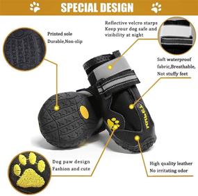 img 2 attached to 🐾 Waterproof Dog Boots: MIEMIE Non-Slip Outdoor Dog Shoes with Reflective Strips - Durable Booties for Small, Medium, and Large Dogs