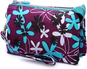 img 1 attached to Crest Design Water-Resistant Wristlet Clutch Women's Handbags & Wallets