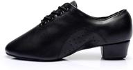 hroyl leather lace up ballroom performence men's shoes logo