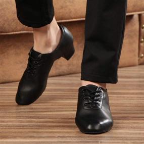 img 1 attached to HROYL Leather Lace Up Ballroom Performence Men's Shoes