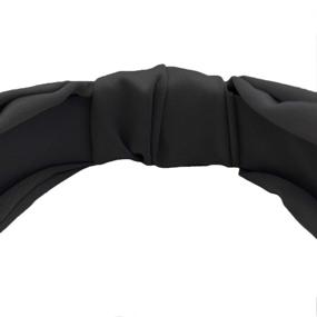 img 1 attached to 💁 Stylish Black Knotted Wide Headband: Elastic Hair Accessory for Women and Girls, Perfect for Yoga and Fashion